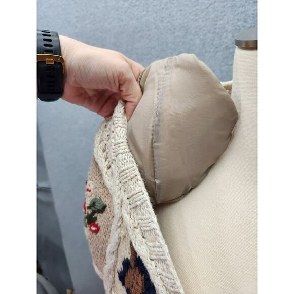 Vintage Garland Knitwear Womens Patchwork Cardigan Sweater With Shoulder Pads - Picture 2 of 7